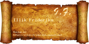 Illik Friderika névjegykártya